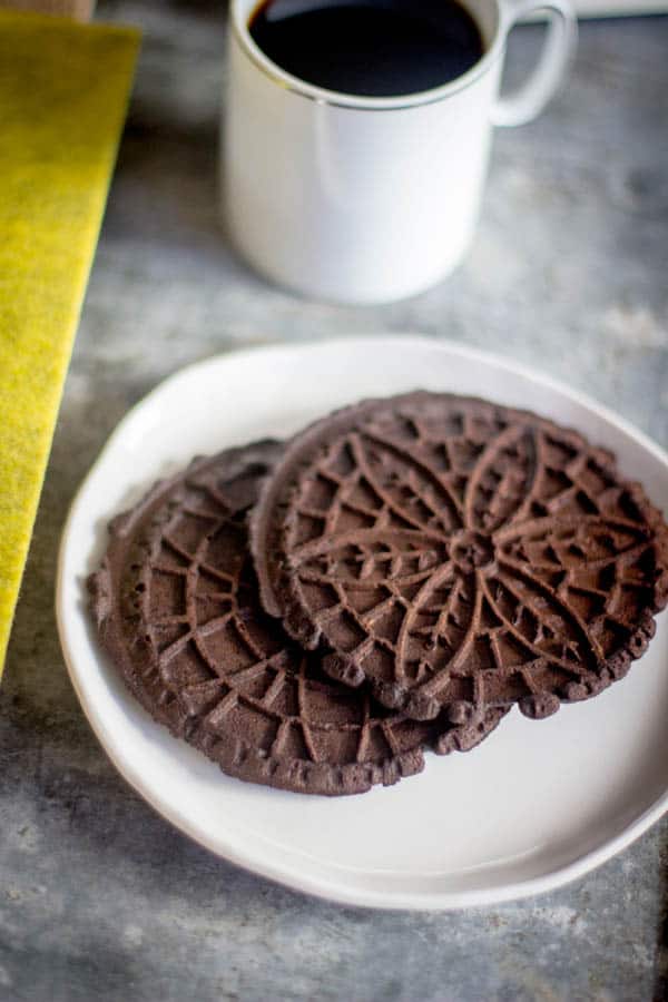 Chocolate Pizzelle recipe by @beardandbonnet on www.thismessisours.com