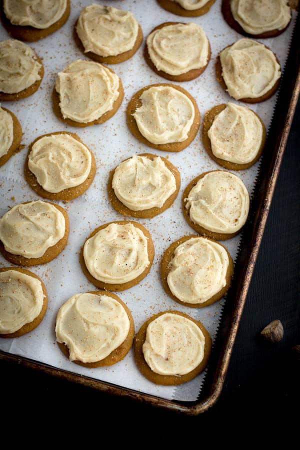 Brown Butter Iced Pumpkin Cookies recipe on @beardandbonnet