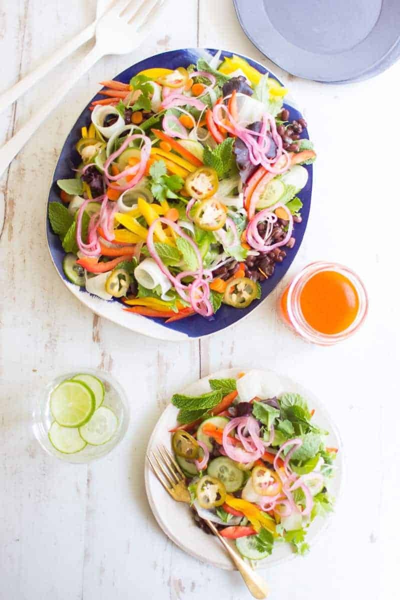 Saigon Salad Bento, Saigon Salad with Dressing; Honey Srira…