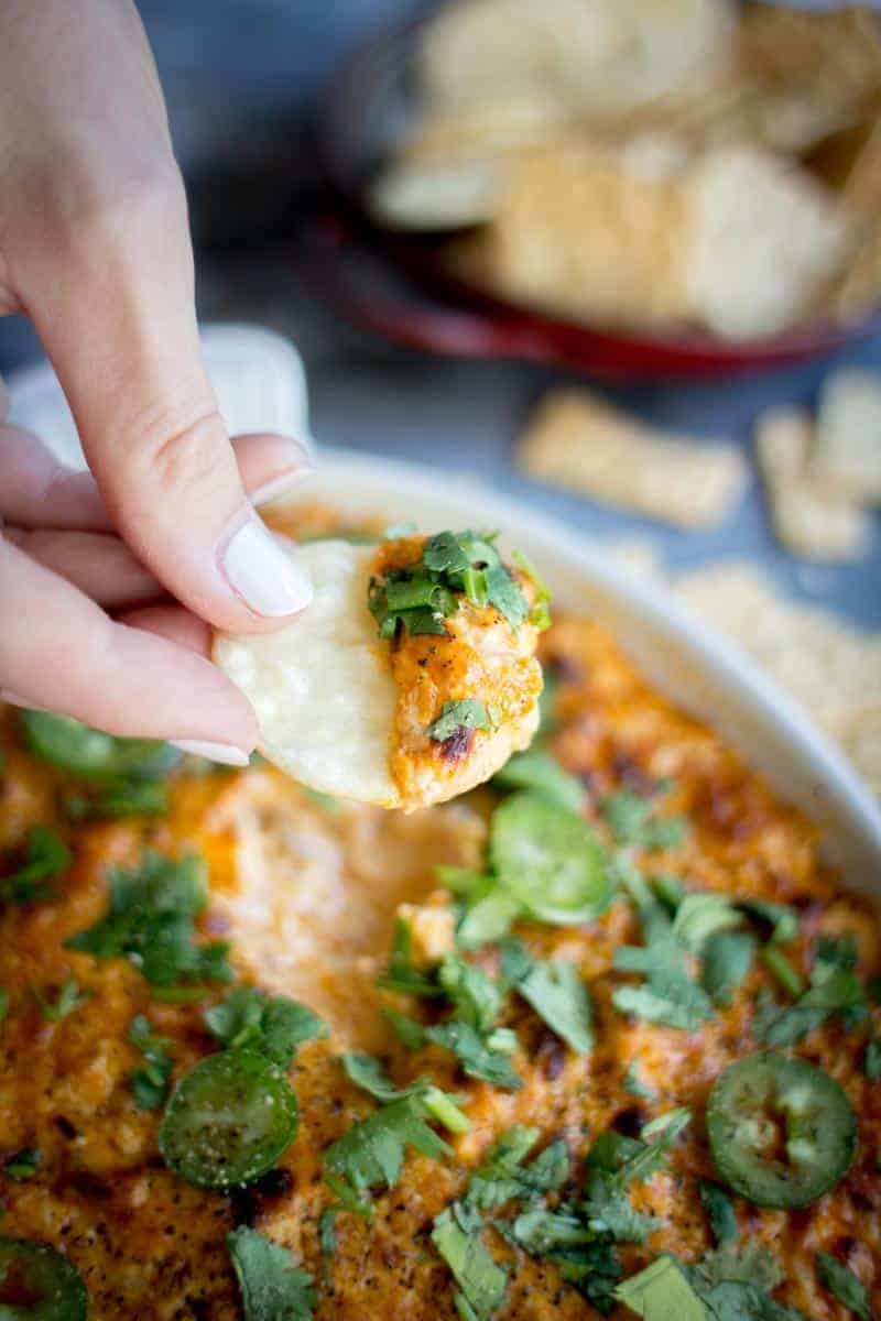 Dive into the ultimate comfort food! Cauli-Ranch Buffalo Dip perfect for game day or for just treating yourself. Recipe on @beardandbonnet