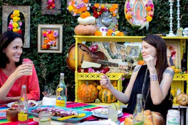 Day of the Dead feast decorations and menu on @beardandbonnet with @holajalapeno , @saltandwind and @melissasproduce