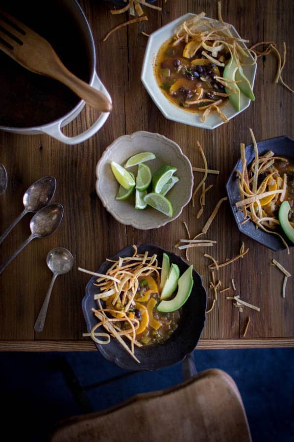 Vegan Tortilla Soup with a twist of autumn | @beardandbonnet