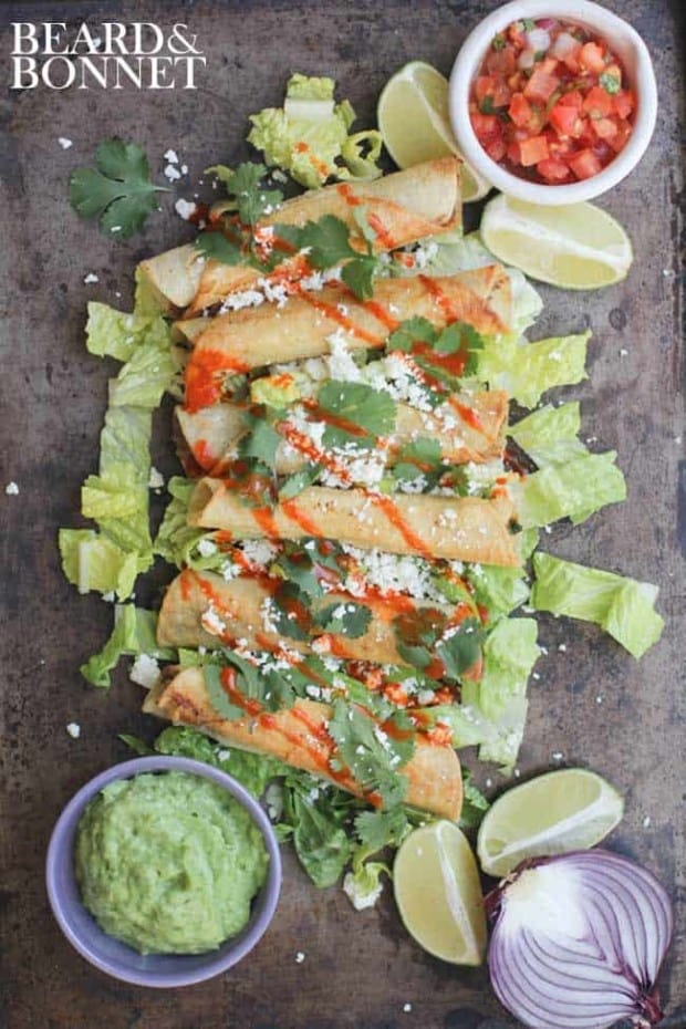 Black Bean Flautas with Avocado Dipping Sauce (Gluten Free & Vegan) This Mess is Ours