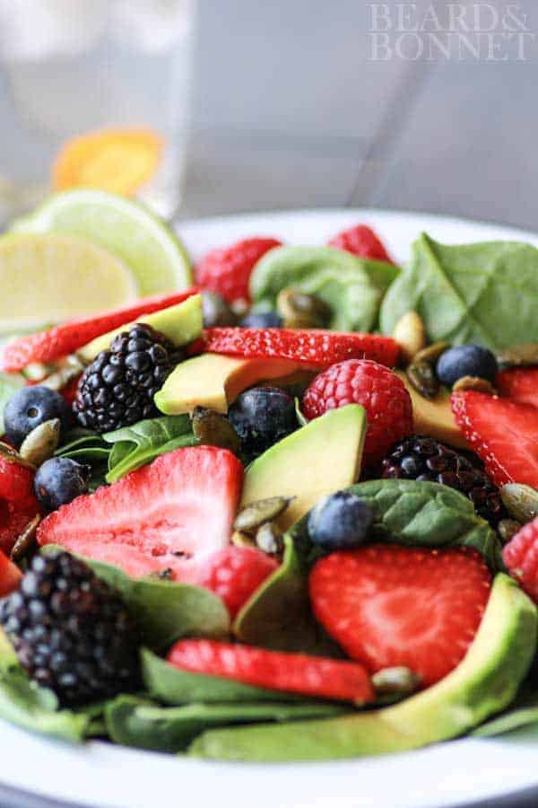 Berry & Avocado Salad With Cilantro Dressing {Beard and Bonnet} #glutenfree #vegan