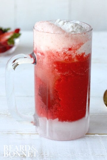 10 Recipes To Make A Teen When One Direction Breaks Up: 4-Ingredient Strawberry, Ginger, & Coconut Ice Cream Float recipe { @beardandbonnet }