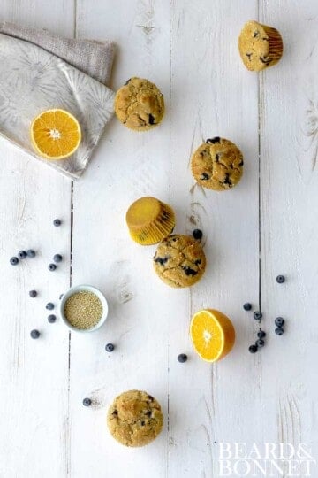 Blueberry Millet Muffins {Beard and Bonnet} #glutenfree