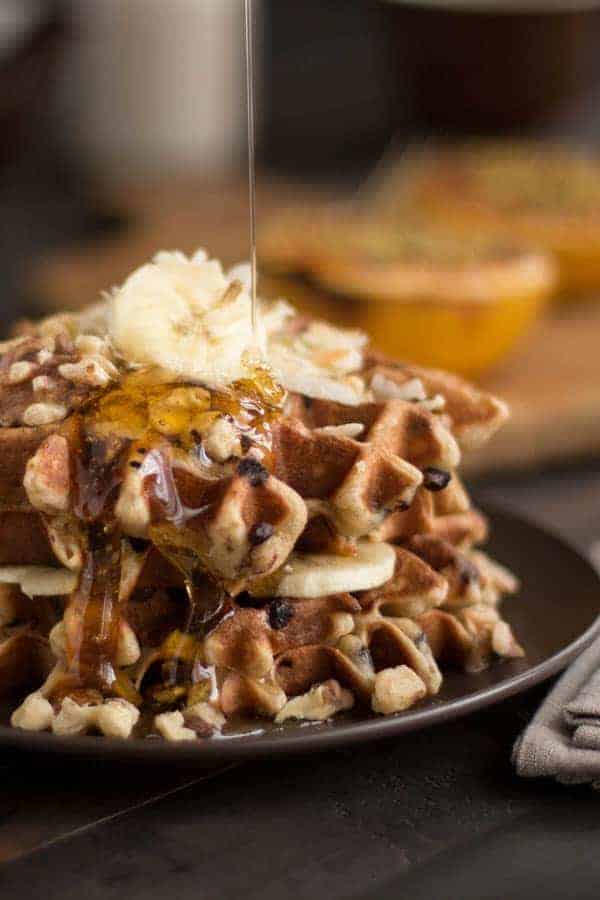 10 Recipes To Make A Teen When One Direction Breaks Up: Gluten Free Banana Chocolate Chip Waffles recipe / www.thismessisours.com / @beardandbonnet