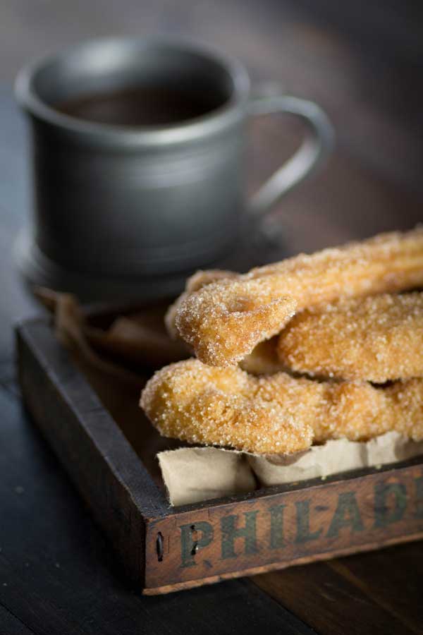 Gluten Free Churros and Chocolate Sauce {@beardandbonnet www.thismessisours.com }