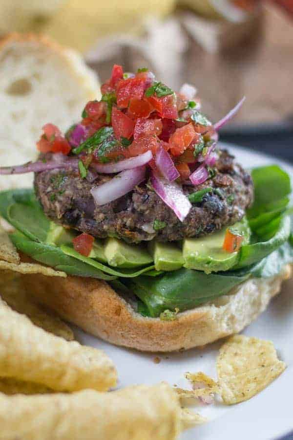 Roasted Poblano Black Bean Burger {Beard and Bonnet}