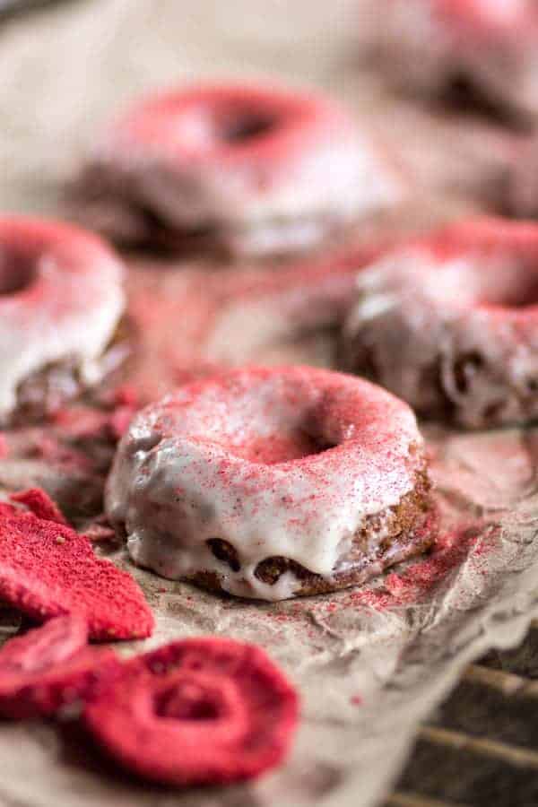 Baked Strawberry and Coconut Cream Donuts {@beardandbonnet }