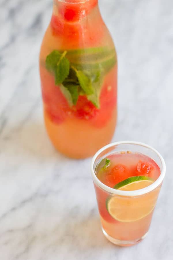 Mint and Watermelon Spa Water recipe by @beardandbonnet www.thismessisours.com