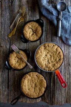 Deep Dish Chocolate Chip Skillet Cookie recipe by @beardandbonnet on www.thismessisours.com