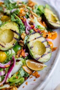 Grilled Avocado and Kale Chopped Salad | @thismessisours