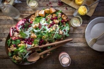 Cinnamon Roasted Cauliflower + Holiday Kale Salad recipe | @thismessisours