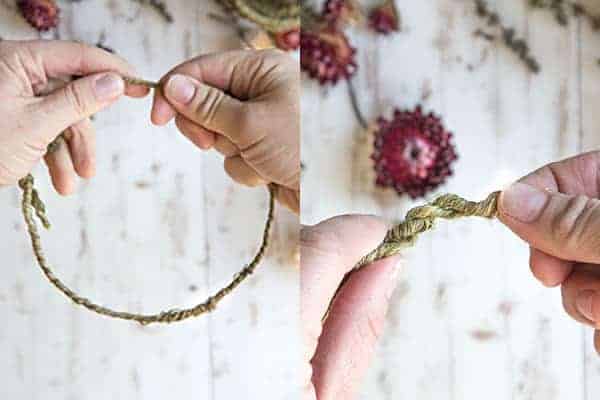 DIY Mini Floral and Herb Wreaths || Step 1 create the framework of the wreath. || @thismessisours