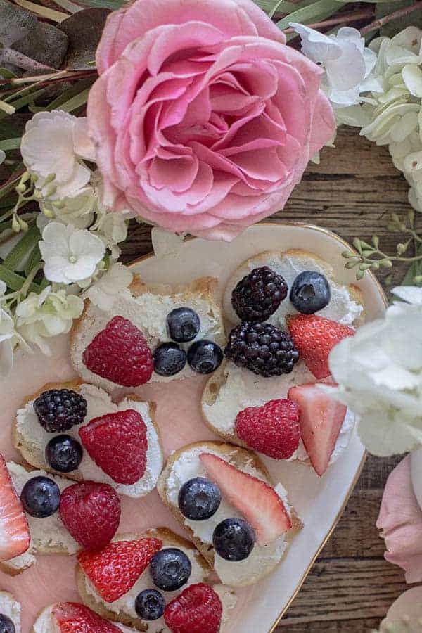 Mixed Berry and Goat Cheese Crostini recipe || @thismessisours