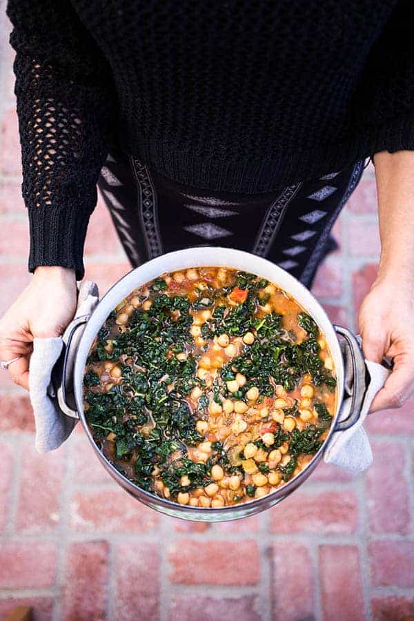 Braised Chickpeas with Porcini and Tuscan Kale recipe || slow cooked winter meals just don't get any cozier than this! || @thismessisours