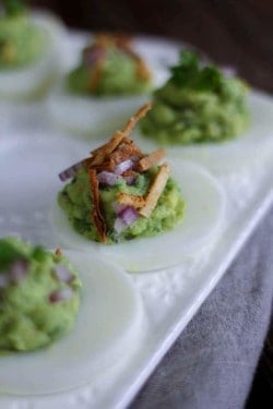 Chips and Guac Deviled Eggs - This Mess is Ours