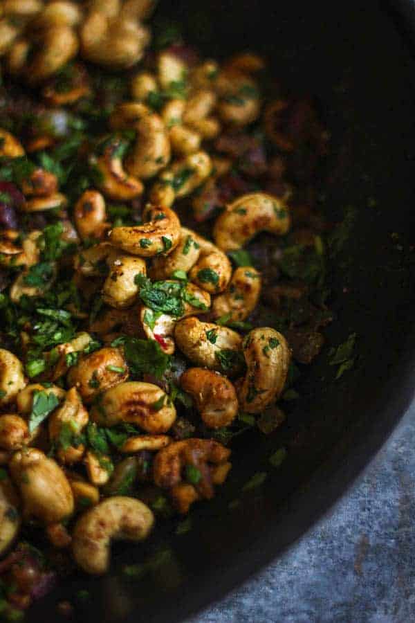 {Giveaway} Coriander and Lime Scented Cashews recipe || This snack is super easy to make with minimal ingredients. || @thismessisours with @akcookware #glutenfree #vegan #ACoupleAdopts