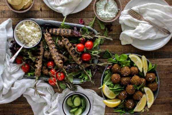 Rosemary Lamb Kofta and Falafel Feast