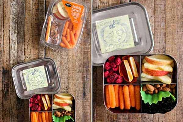 4 Easy Lunch Boxes For Busy Weekdays || Healthy Harvest Snack Tray || @thismessisours #ad @taylorfarms