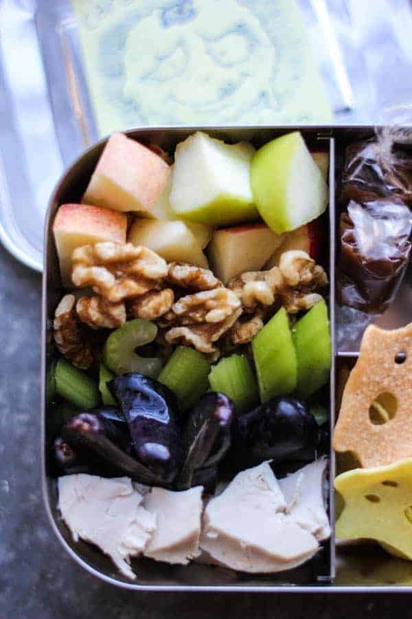 Deconstructed Waldorf Salad recipe || A modern lunchbox spin on a classic waldorf salad. || #glutenfree #projectlunchbox