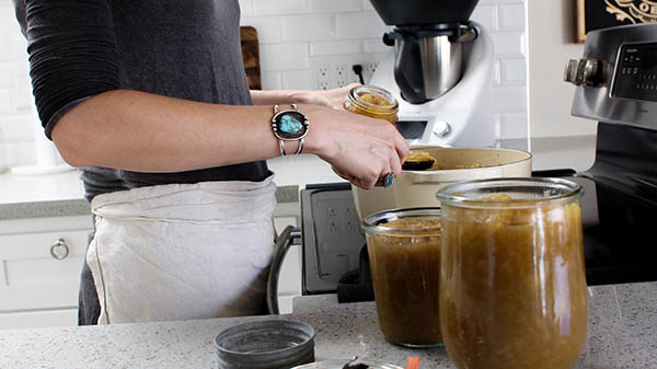 Homemade applesauce can be refrigerated for a week to ten days; it can also be frozen or canned for longer-term storage.