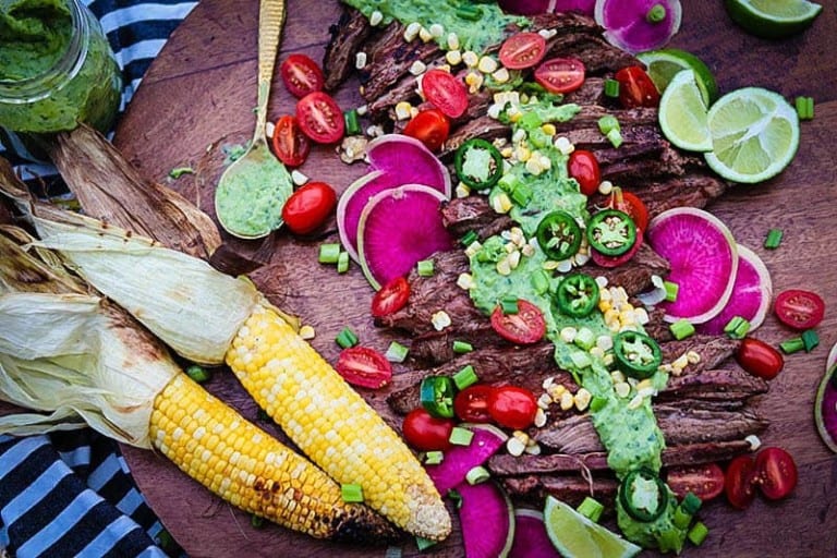 Grilled Citrus Flank Steak with Green Goddess Dressing This Mess is Ours