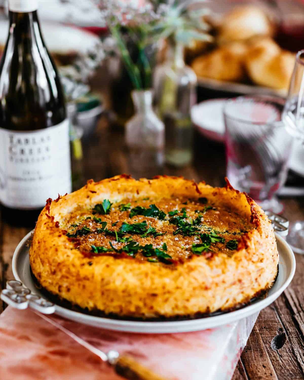 Spinach and Onion Quiche with Hash Brown Crust This Mess is Ours