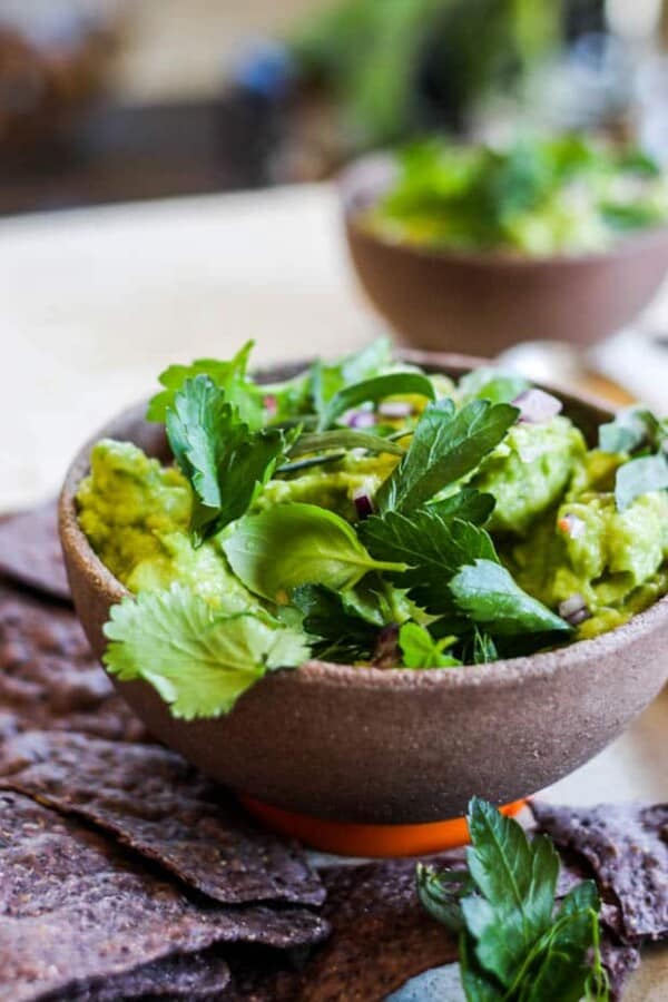 guacamole with a herbaceous lift