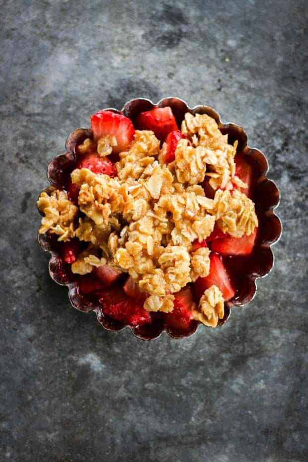 One Individual Strawberry Crisp