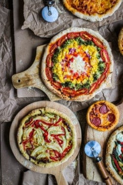 Easy Rainbow Gluten Free Veggie Pizza