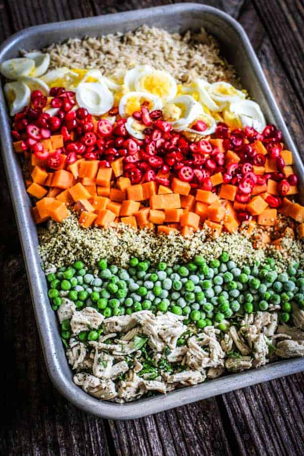 a pan of home made dog food ready to be stirred together