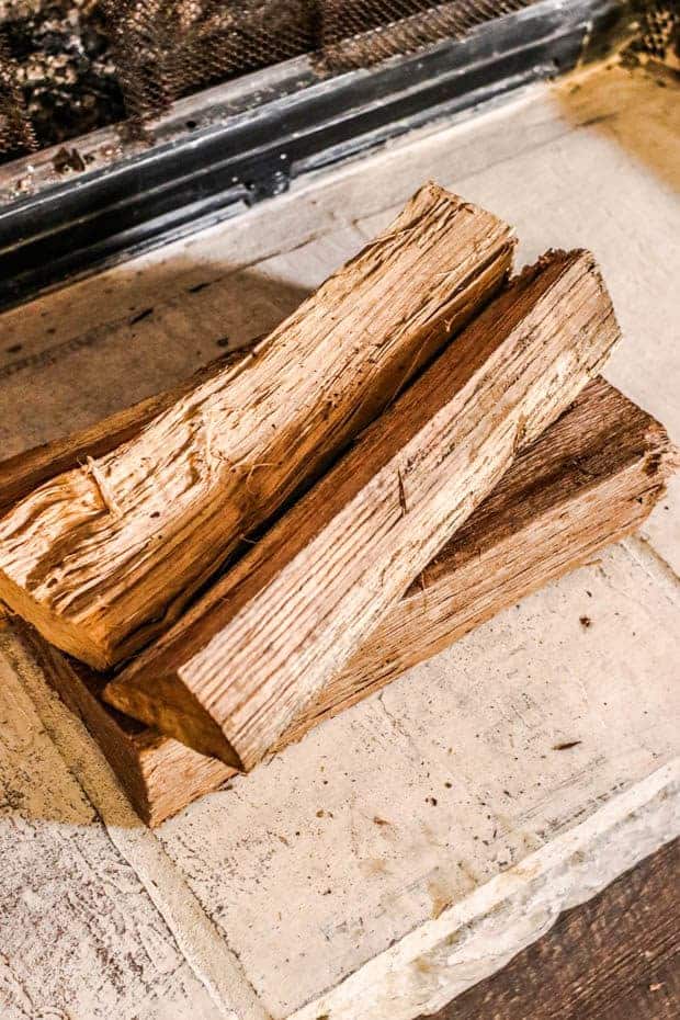 A stack of fire wood
