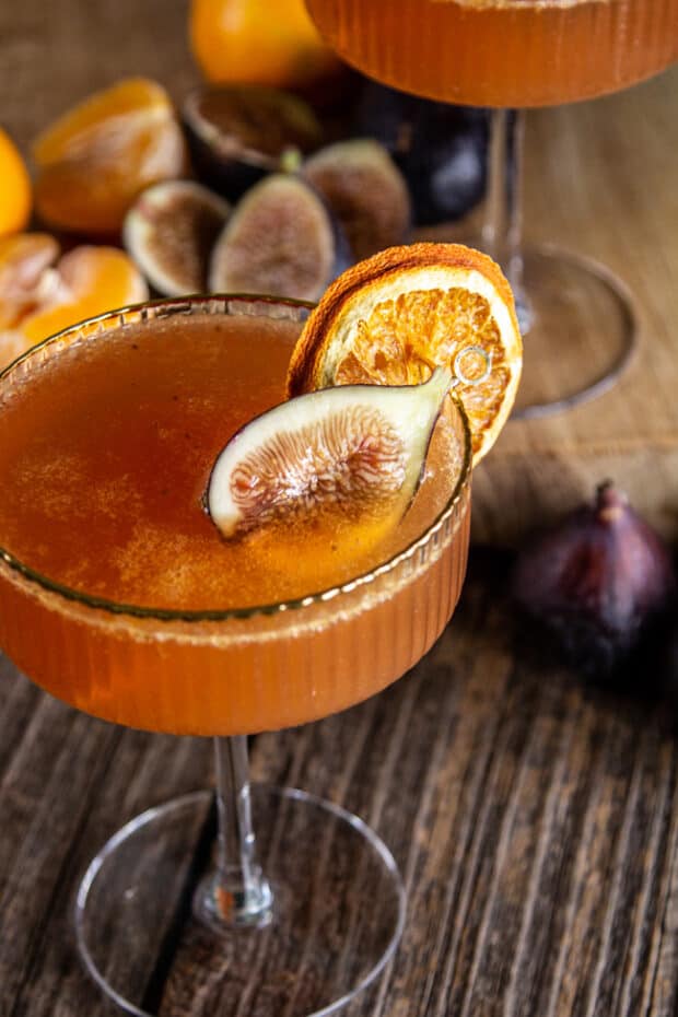 Vanilla Bean, Fig, and Mandarin Sparkling Wine Cocktail
