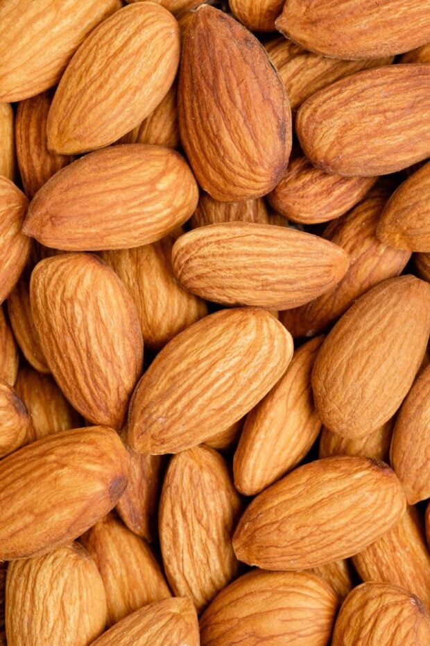 Close up shot of almonds