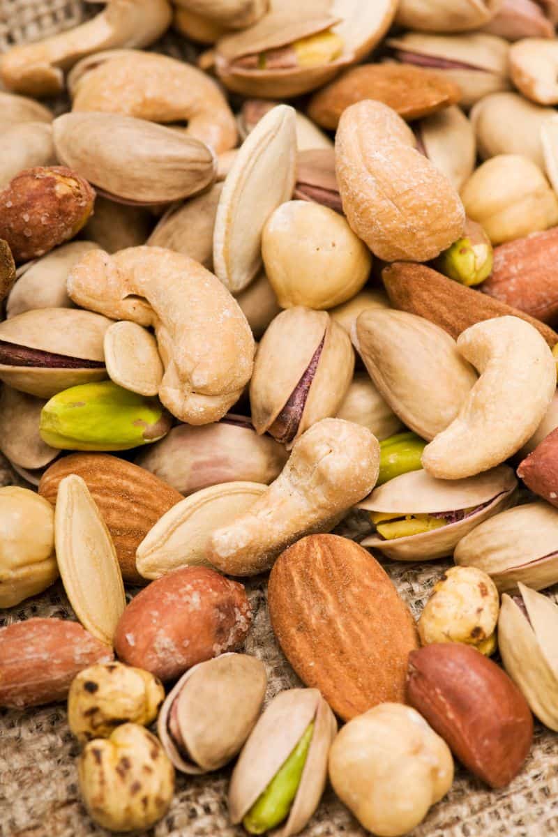 close up of nuts & pepitas