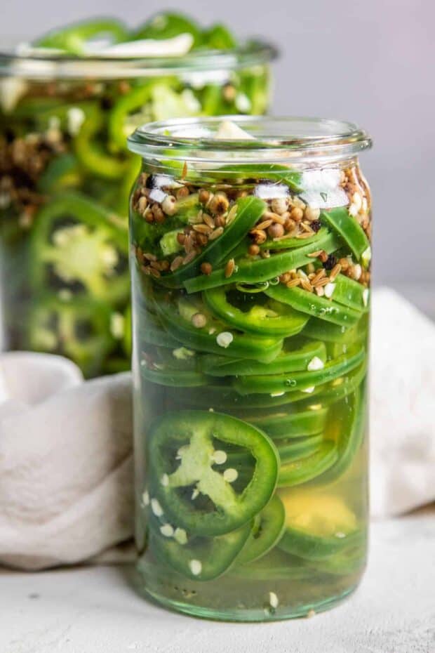 jar of pickled jalapenos
