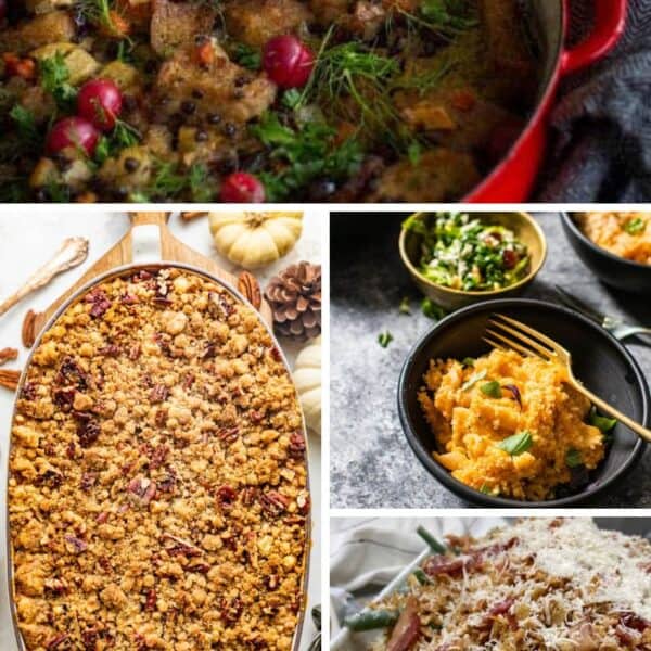 Collage of images of casseroles.